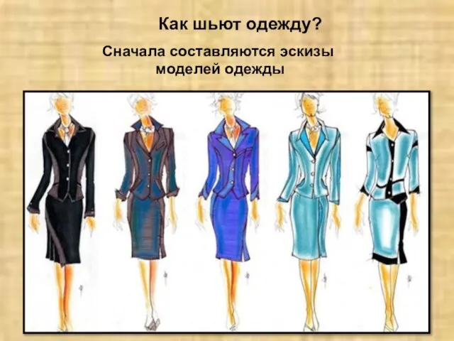 Сначала составляются эскизы моделей одежды Как шьют одежду?