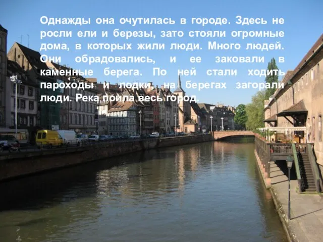 Однажды она очутилась в городе. Здесь не росли ели и березы, зато