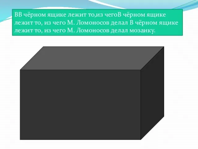 ВВ чёрном ящике лежит то,из чегоВ чёрном ящике лежит то, из чего