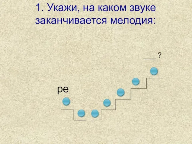 ре ___ ? 1. Укажи, на каком звуке заканчивается мелодия: