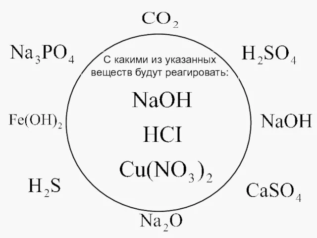 С какими из указанных веществ будут реагировать: