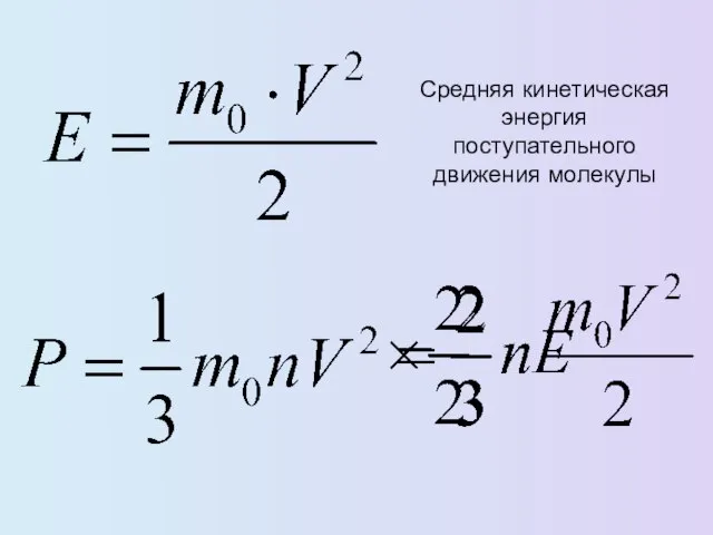 Средняя кинетическая энергия поступательного движения молекулы