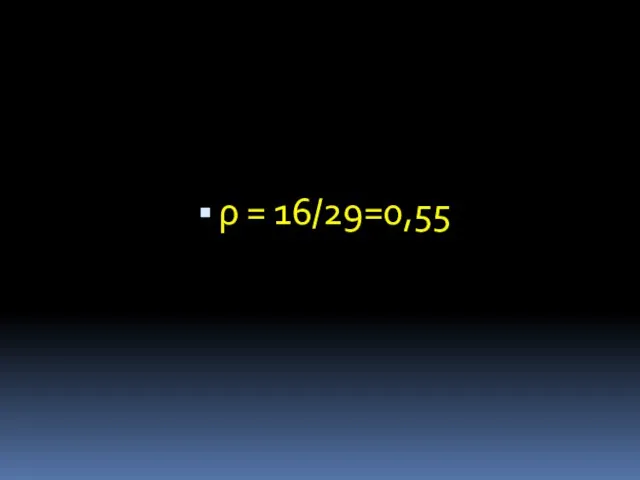 ρ = 16/29=0,55