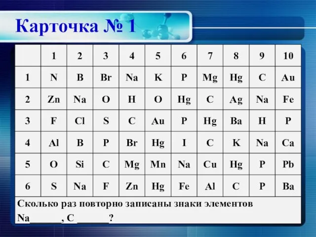 Карточка № 1