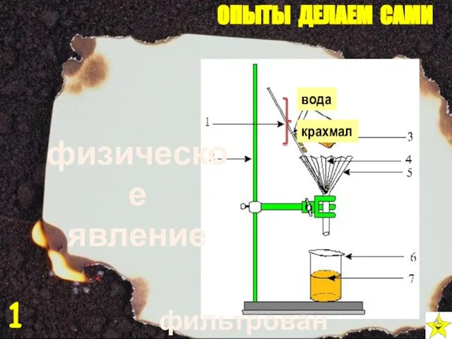 1 крахмал вода фильтрование физическое явление ОПЫТЫ ДЕЛАЕМ САМИ