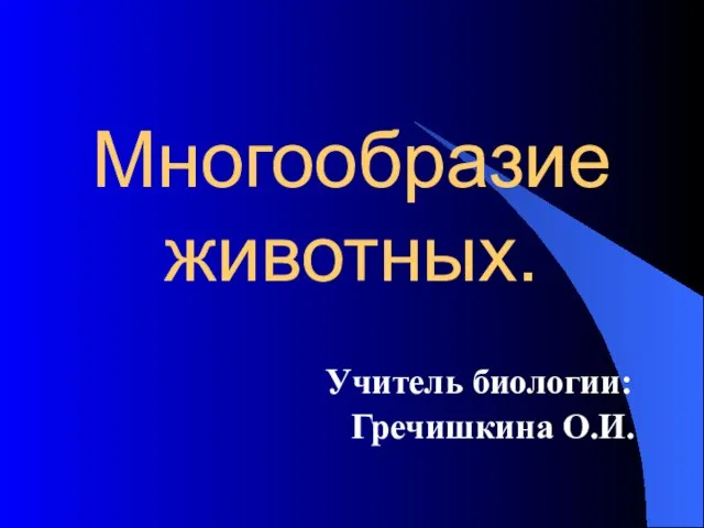 Презентация на тему Многообразие животных (7 класс)