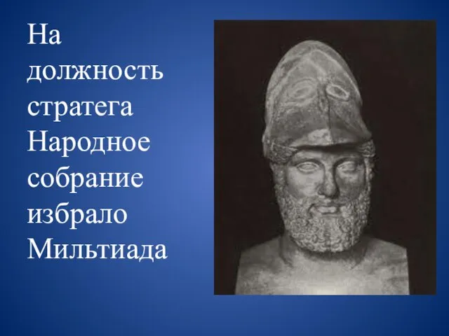 На должность стратега Народное собрание избрало Мильтиада