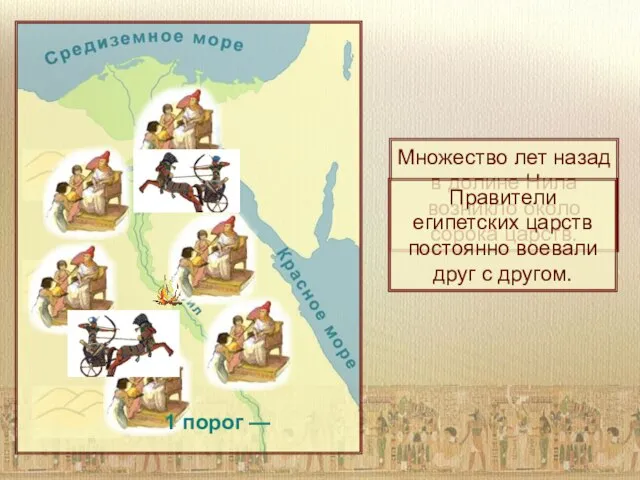 Множество лет назад в долине Нила возникло около сорока царств. Правители египетских