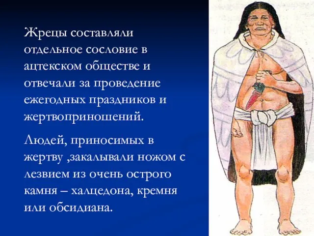 Жрецы составляли отдельное сословие в ацтекском обществе и отвечали за проведение ежегодных