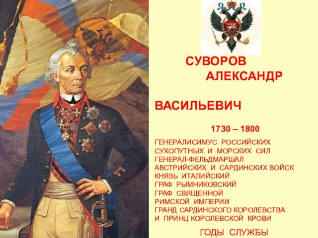 Презентация на тему Суворов Александр Васильевич
