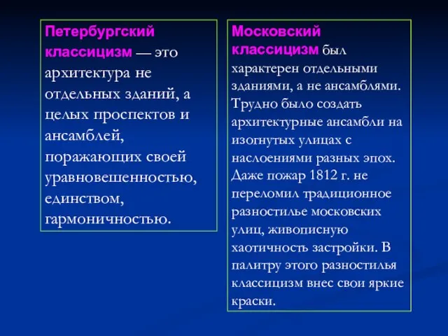 Петербургский классицизм — это архитектура не отдельных зданий, а целых проспектов и