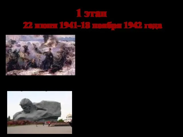 1 этап 22 июня 1941-18 ноября 1942 года Отступление Красной Армии Только