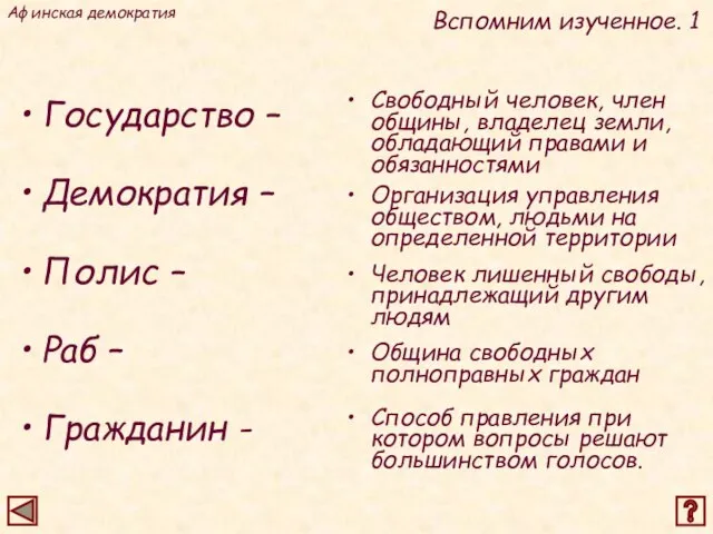 Свободный человек, член общины, владелец земли, обладающий правами и обязанностями Человек лишенный