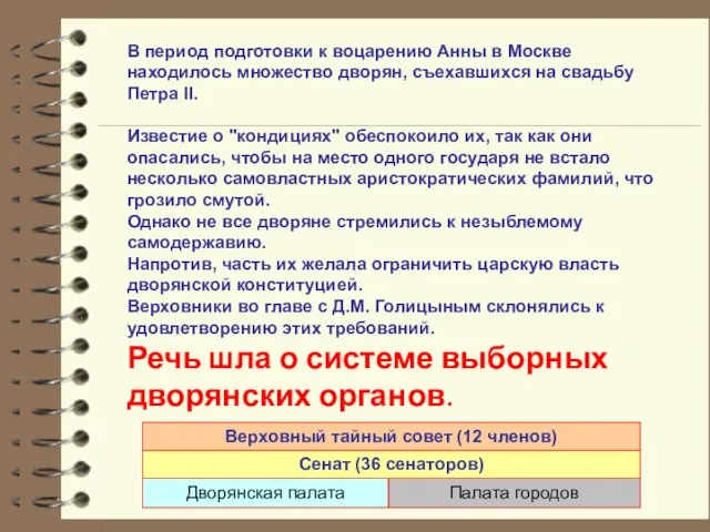 В период подготовки к воцарению Анны в Москве находилось множество дворян, съехавшихся