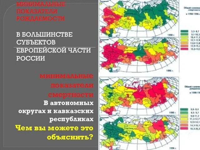 минимальные показатели смертности В автономных округах и кавказских республиках Чем вы можете