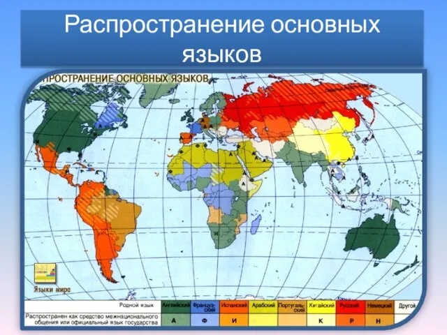 Распространение основных языков