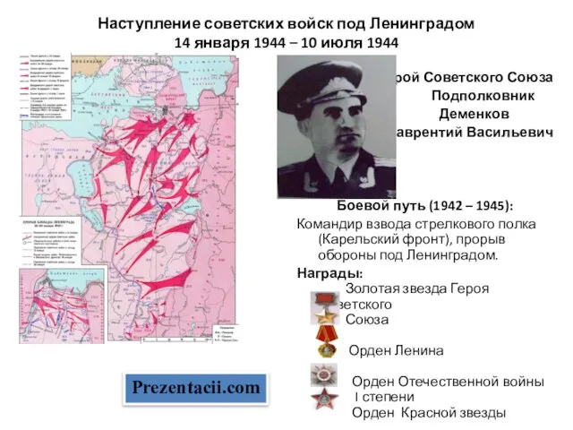 Презентация на тему Наступление советских войск под Ленинградом
