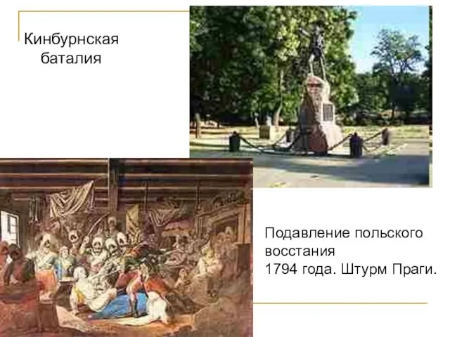 Кинбурнская баталия Подавление польского восстания 1794 года. Штурм Праги.