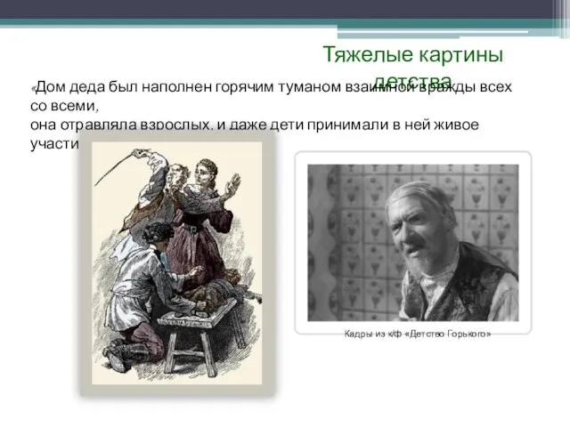 Тяжелые картины детства «Дом деда был наполнен горячим туманом взаимной вражды всех