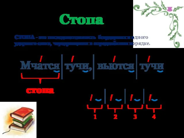 СТОПА - это последовательность безударных и одного ударного слога, чередующихся в определённом