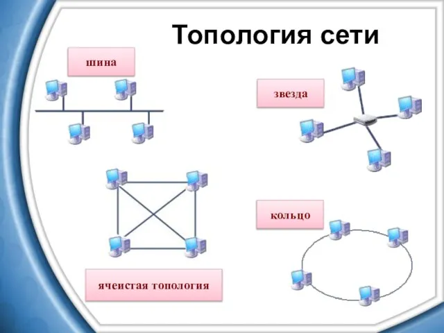 Топология сети шина звезда кольцо ячеистая топология