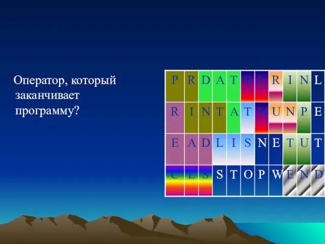 Оператор, который заканчивает программу?