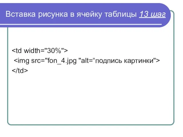 Вставка рисунка в ячейку таблицы 13 шаг