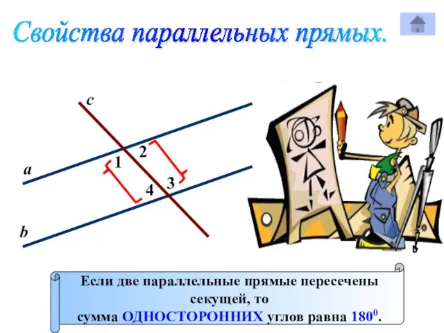 1 с Р 2 3 4 а b Если две параллельные прямые