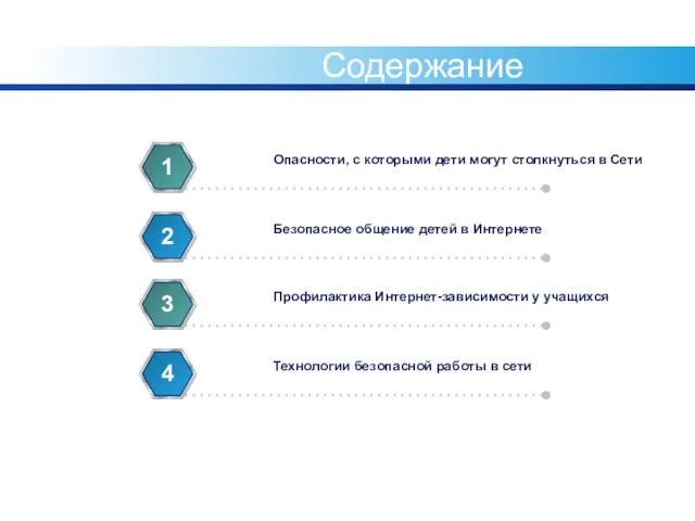 Содержание Опасности, с которыми дети могут столкнуться в Сети 1 Безопасное общение