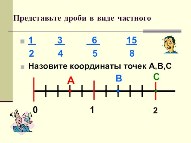 Представьте дроби в виде частного 1 3 6 15 2 4 5