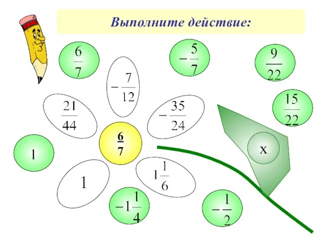 Выполните действие: х