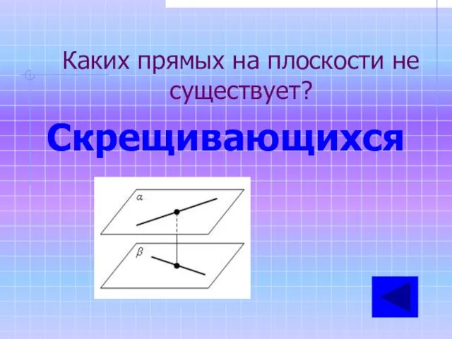 Каких прямых на плоскости не существует? Скрещивающихся