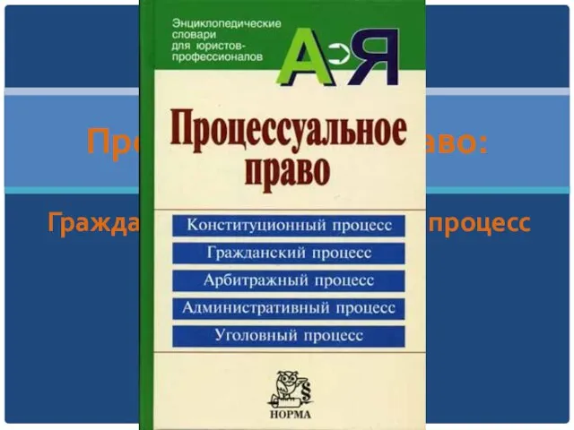 Презентация на тему Процессуальное право: Гражданский и арбитражный процесс