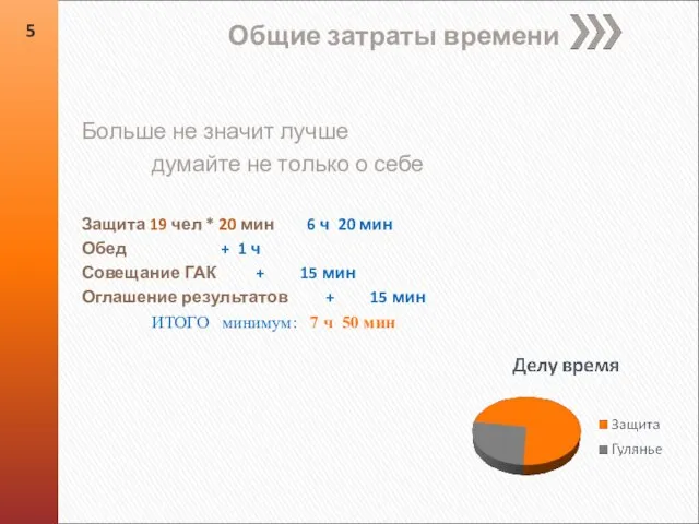 Больше не значит лучше думайте не только о себе Защита 19 чел