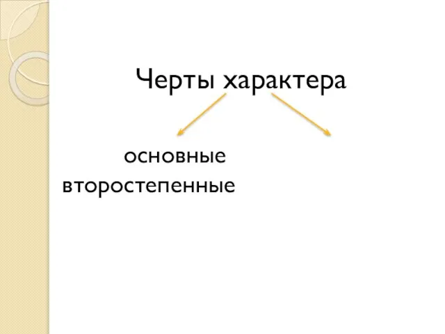 Черты характера основные второстепенные