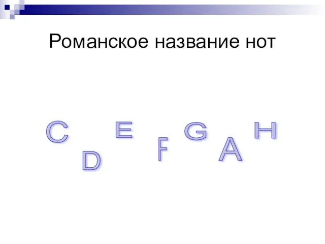 Романское название нот C D E F G A H