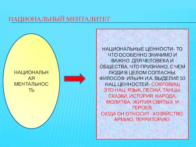 НАЦИОНАЛЬНЫЙ МЕНТАЛИТЕТ НАЦИОНАЛЬНАЯ МЕНТАЛЬНОСТЬ НАЦИОНАЛЬНЫЕ ЦЕННОСТИ- ТО ЧТО ОСОБЕННО ЗНАЧИМО И ВАЖНО