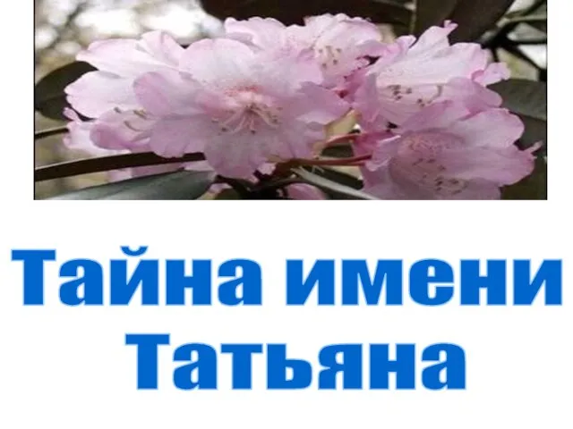 Тайна имени Татьяна