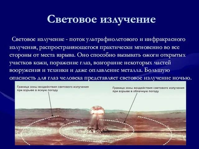 Световое излучение Световое излучение - поток ультрафиолетового и инфракрасного излучения, распространяющегося практически