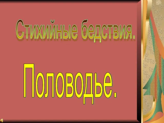 Презентация на тему Стихийные бедствия. Половодье