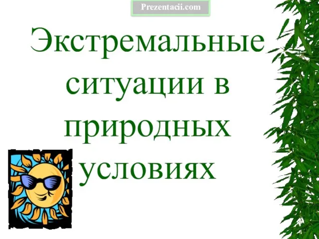 Презентация на тему Экстремальные ситуации в природе