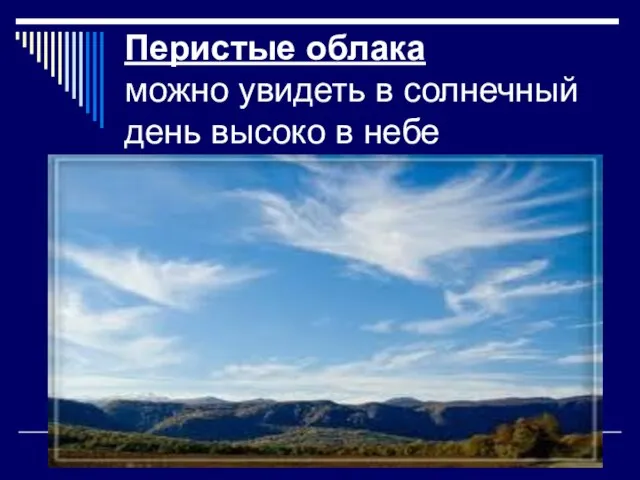 Перистые облака можно увидеть в солнечный день высоко в небе