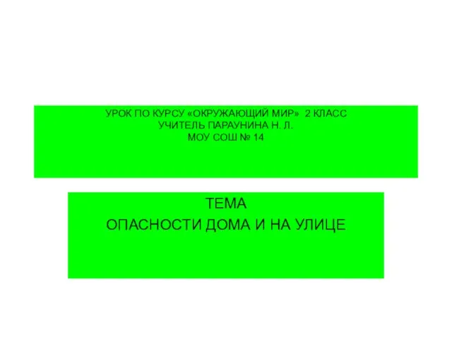 Презентация на тему Опасности дома и на улице