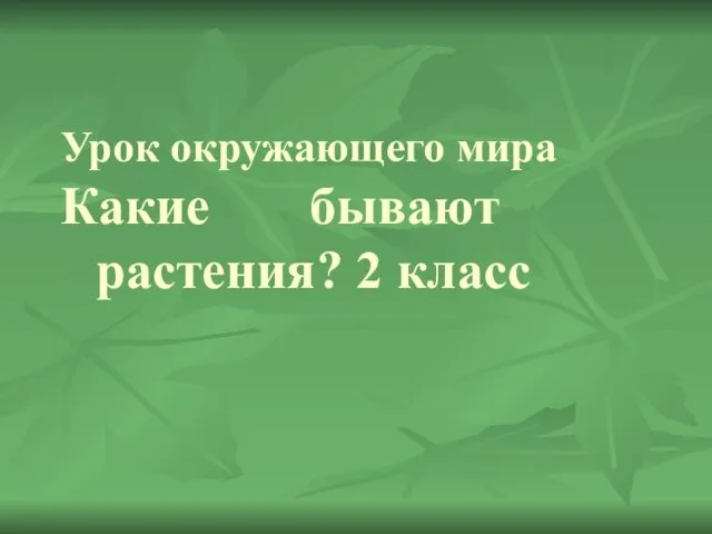 Презентация на тему Какие бывают растения? (2 класс)