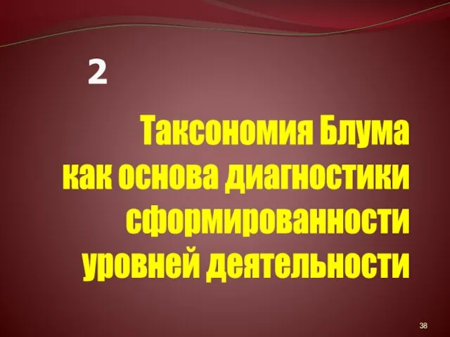 Таксономия Блума как основа диагностики сформированности уровней деятельности 2