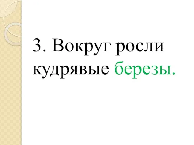 3. Вокруг росли кудрявые березы.