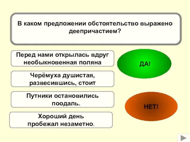 Перед нами открылась вдруг необыкновенная поляна Путники остановились поодаль. Черёмуха душистая, развесившись,