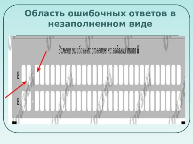 Область ошибочных ответов в незаполненном виде В нижней части бланка ответов №1