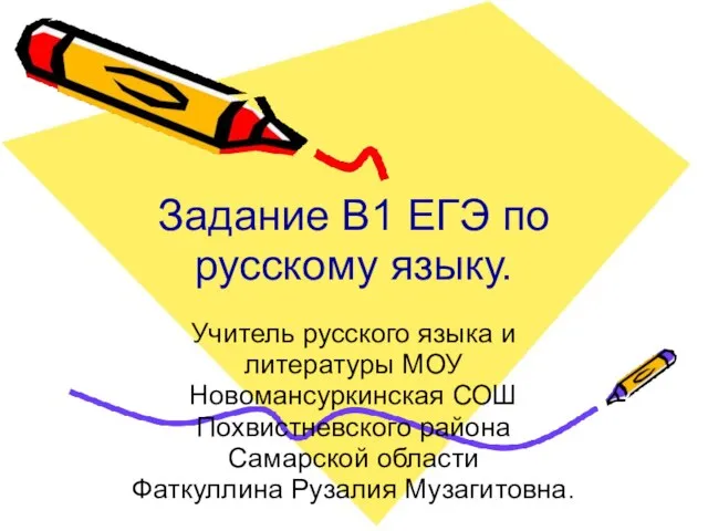 Презентация на тему Задание В1 ЕГЭ по русскому языку