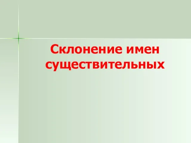 Презентация на тему Склонение имён существительных